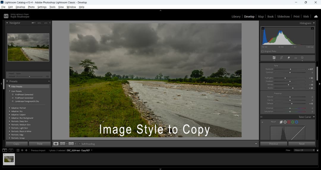 how to create a preset in lightroom
